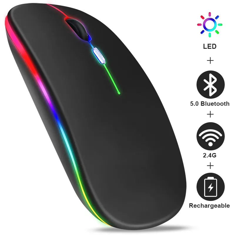 Mouse sem Fio RGB Recarregavel 3600DPI