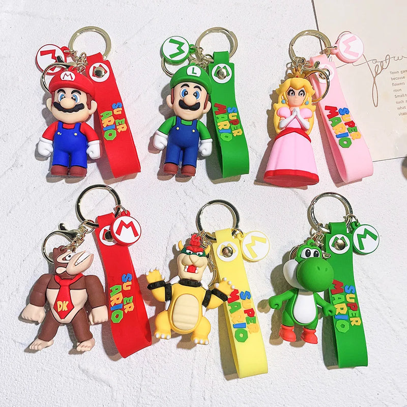 Chaveiro Super Mario - Luigi, Mario, Yoshi, Peach, Donkey Kong