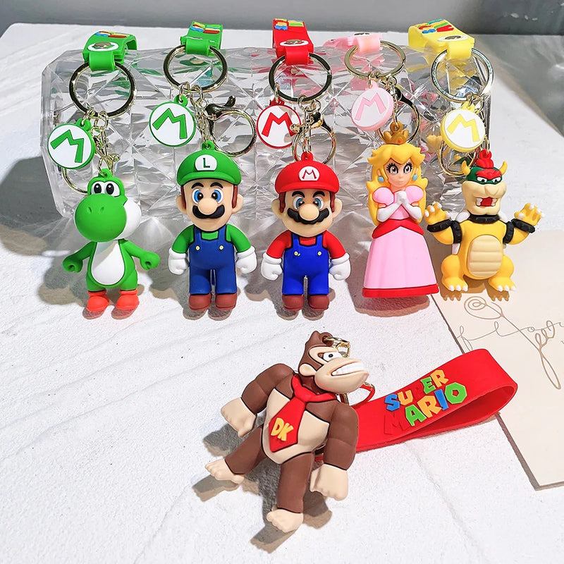 Chaveiro Super Mario - Luigi, Mario, Yoshi, Peach, Donkey Kong