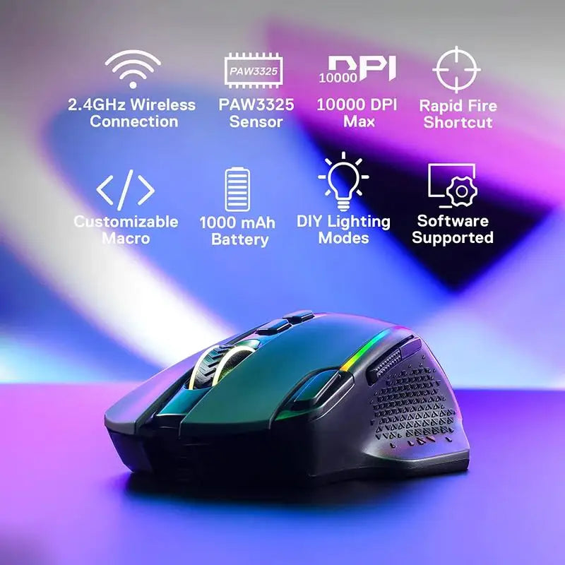 Mouse Redragon M810 Pro Wireless Gaming Mouse 10000 DPI