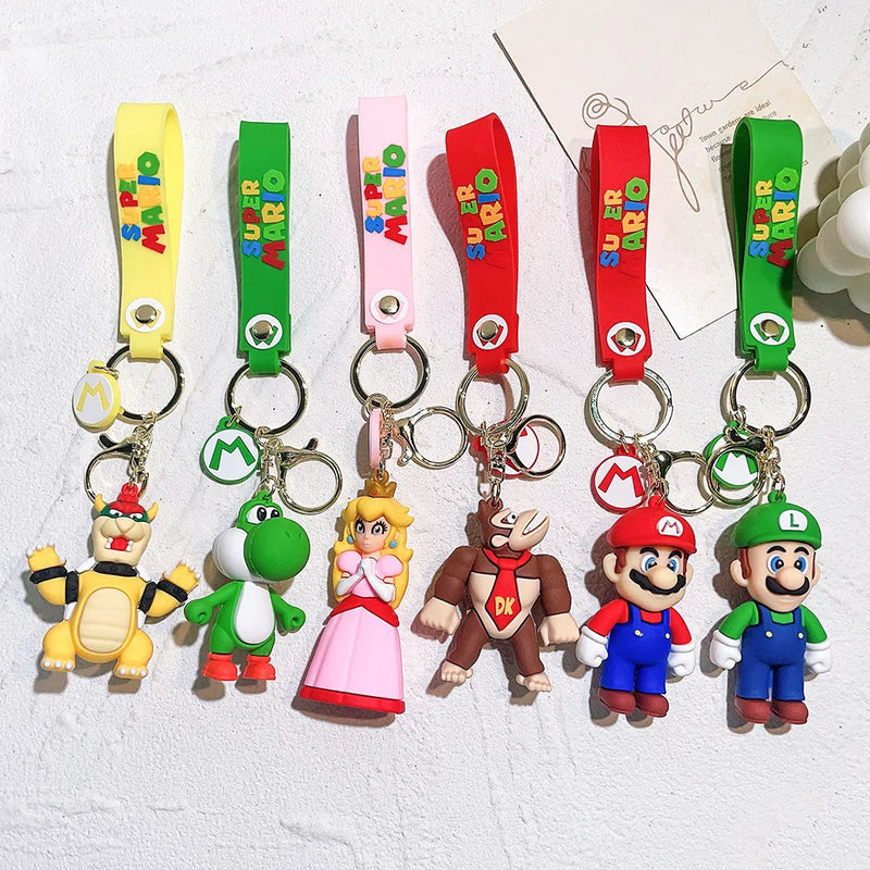 Chaveiro Super Mario - Luigi, Mario, Yoshi, Peach, Donkey Kong