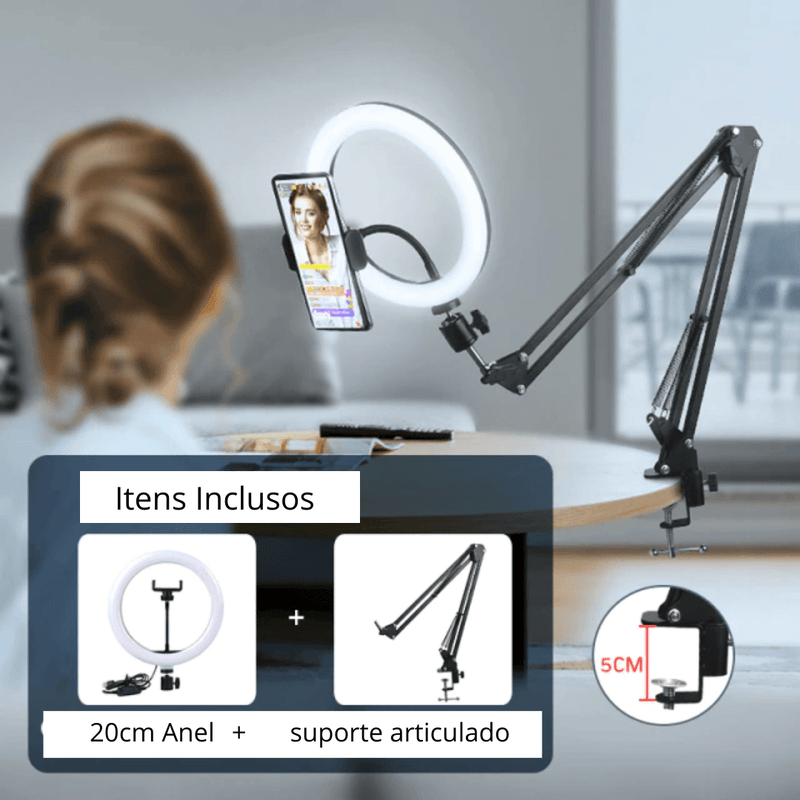 Anel de Luz LED 16 cm + Tripé - Lojas Baumani