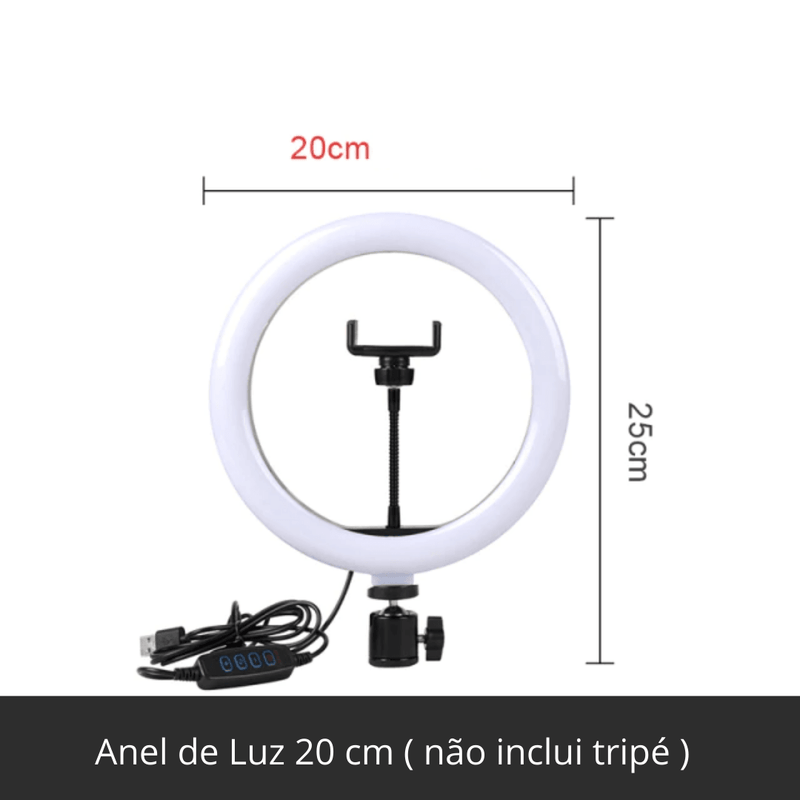 Anel de Luz LED 16 cm + Tripé - Lojas Baumani