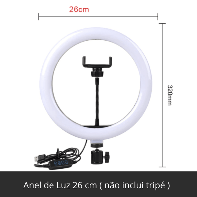 Anel de Luz LED 16 cm + Tripé - Lojas Baumani