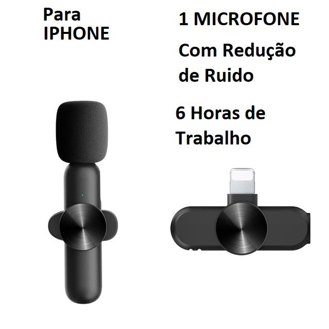 Microfone sem Fio Profissional de Lapela Leve 2 Pague 1