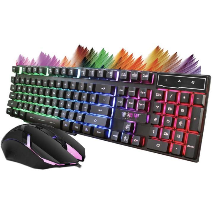 Kit Teclado e Mouse Gamer Rgb Semi Mecanico 3200DPI - Lojas Baumani