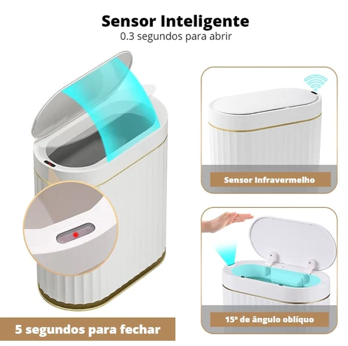 Lixeira para Banheiro e Cozinha Automática 15L