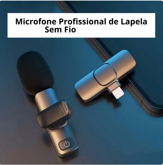 Microfone sem Fio Profissional de Lapela Leve 2 Pague 1