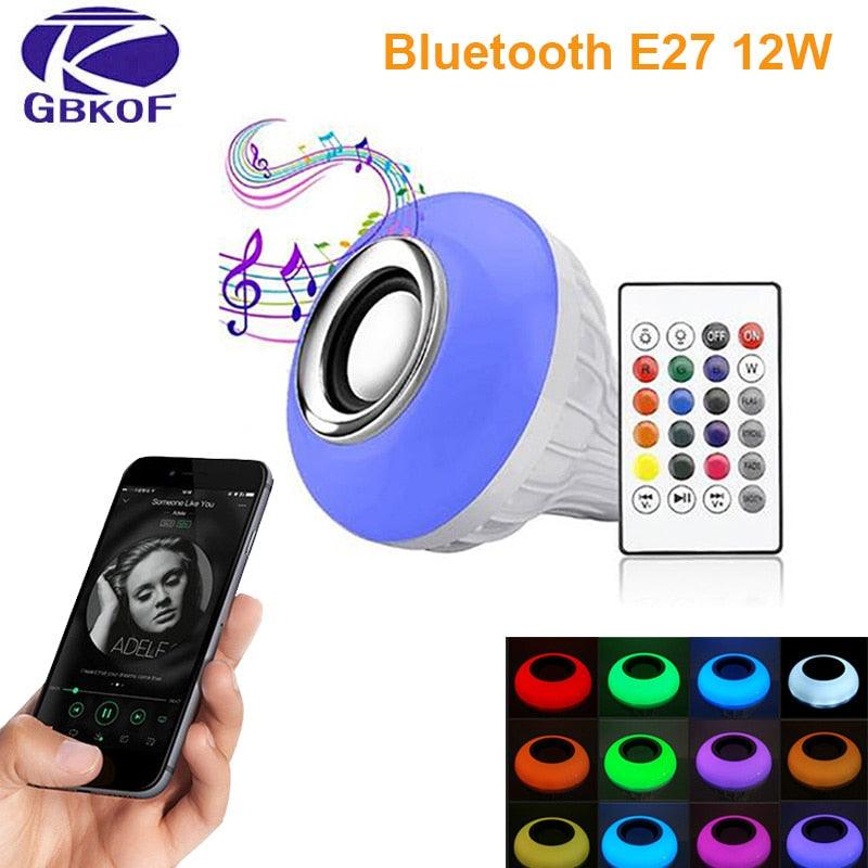 Lampada Sonora Bluetooth RGB 127/220V Controle Remoto - Lojas Baumani