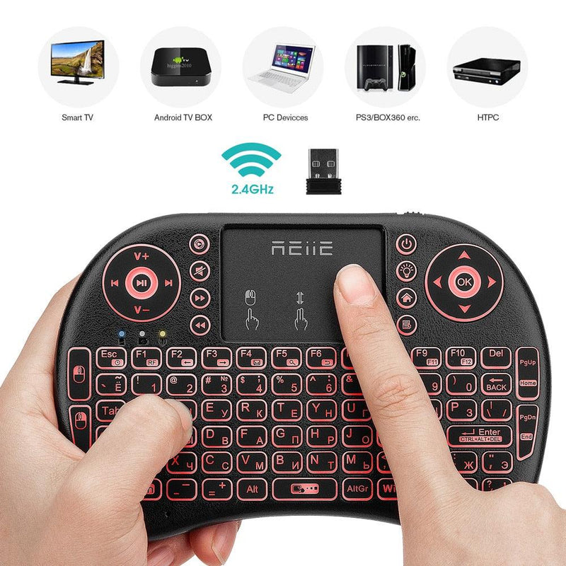 Teclado Mini sem Fio com Touchpad Muda de Cor - Lojas Baumani