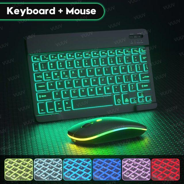 Teclado e Mouse sem Fio Bluetooth Iluminado - Lojas Baumani