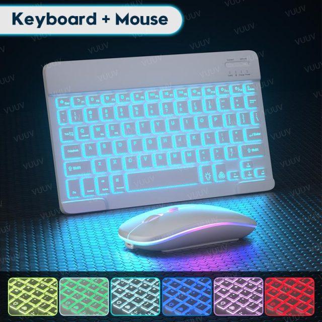 Teclado e Mouse sem Fio Bluetooth Iluminado - Lojas Baumani